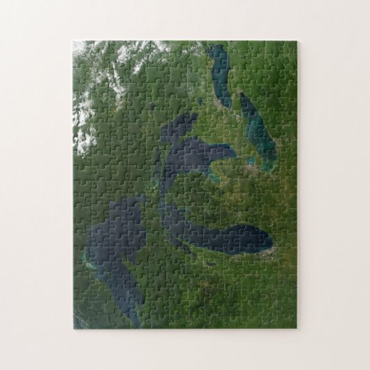 Kaart van de Grote Meren. Legpuzzel (Verticaal)