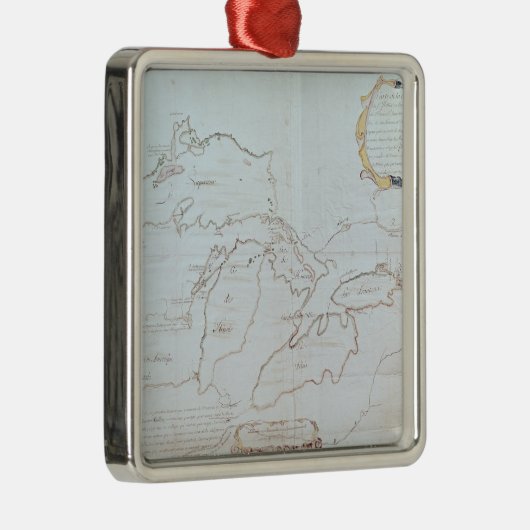 Kaart van de Grote Meren Metalen Ornament (Rechts)