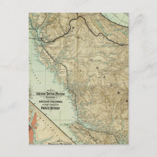 Kaart van de Grote Trunk Pacific Railway (Voorkant)