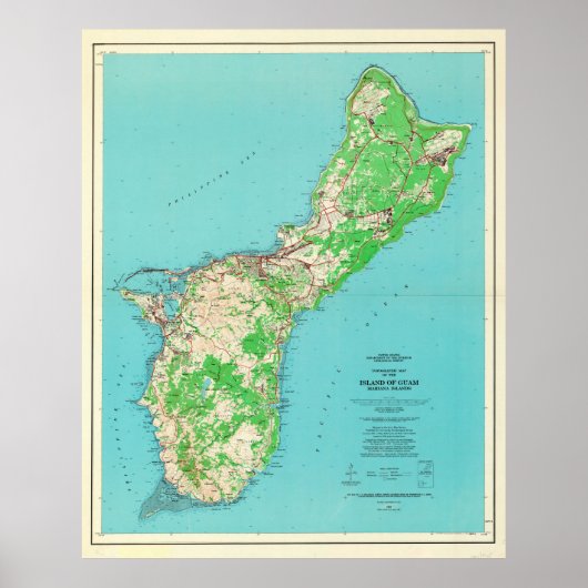 kaart van de Guam (1965) Poster (Voorkant)