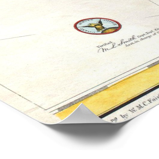  kaart van de Hamptons (1857) Poster (Hoek)