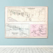 kaart van de Hamptons (1873) Canvas Afdruk (Insitu (Houten vloer))