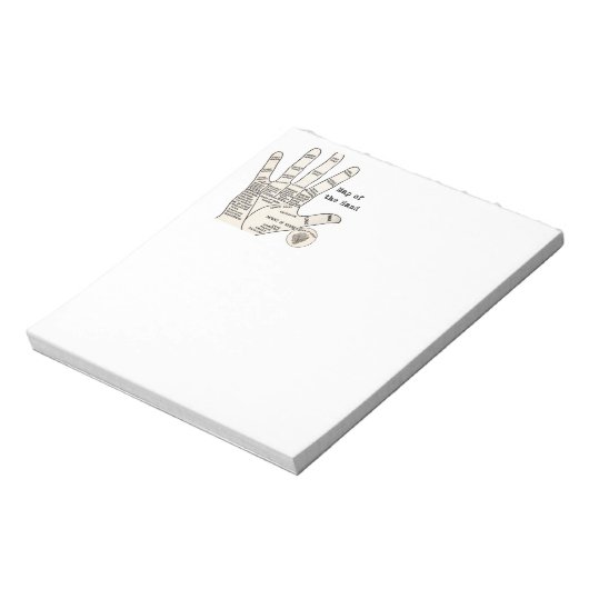 kaart van de handpalmlezing notitieblok (Linkerzijde)