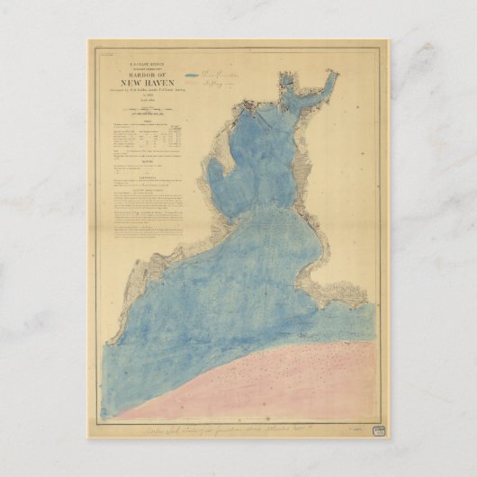  kaart van de haven van New Haven Connecticut (Voorkant)