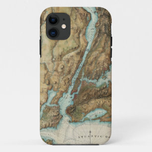 kaart van de haven van New York (1864) iPhone 11 Hoesje