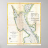  kaart van de haven van Providence Rhode Island (1 Poster (Voorkant)