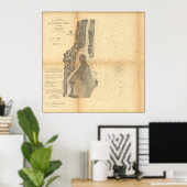  kaart van de haven van Sint Augustinus (1862) Poster (Thuiskantoor)