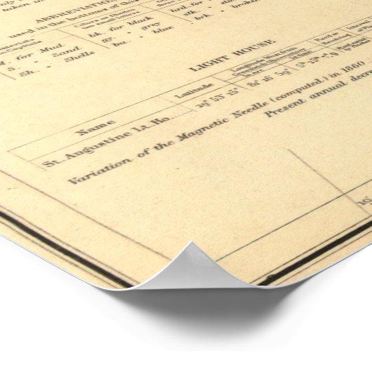  kaart van de haven van Sint Augustinus (1862) Poster (Hoek)