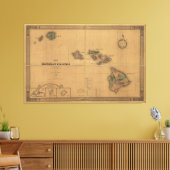 Kaart van de Hawaï (1876) Canvas Afdruk (Insitu (Woonkamer))