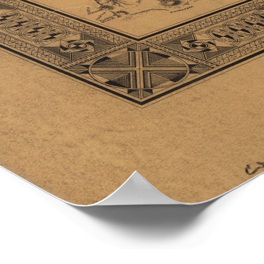 Kaart van de Hawaï (1876) Poster (Hoek)