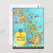  kaart van de Hawaiiaanse eilanden (Voorkant / Achterkant)