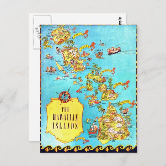 kaart van de Hawaiiaanse eilanden (Voorkant / Achterkant)