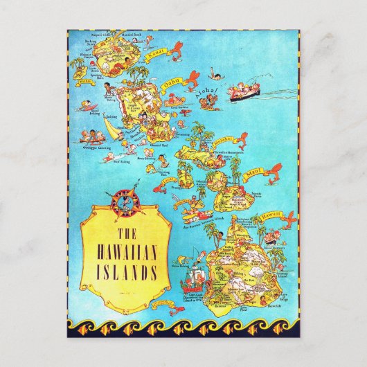  kaart van de Hawaiiaanse eilanden (Voorkant)