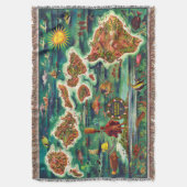 Kaart van de Hawaiiaanse eilanden Deken (Voorkant Verticaal)