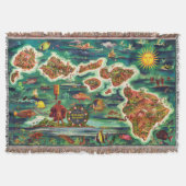 Kaart van de Hawaiiaanse eilanden Deken (Voorkant)