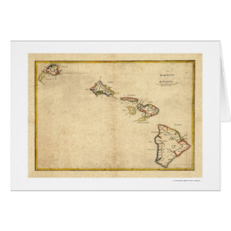 Kaart van de Hawaiiaanse eilanden door Kalama 1837