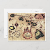  kaart van de Hawaiiaanse eilanden met zelden Lei  (Voorkant / Achterkant)