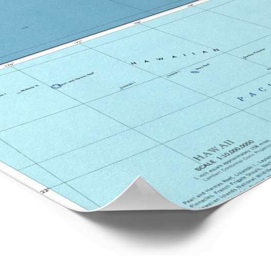 Kaart van de Hawaiiaanse eilanden Poster (Hoek)