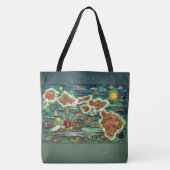Kaart van de Hawaiiaanse eilanden Tote Bag (Voorkant)