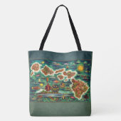 Kaart van de Hawaiiaanse eilanden Tote Bag (Achterkant)