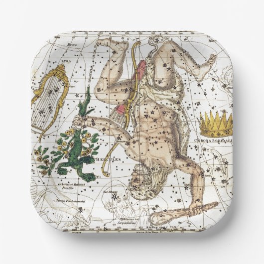  kaart van de hemel Constellatie van Hercules Papieren Bordje (Voorkant)