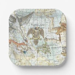  kaart van de hemel Constellatie van Hercules Papieren Bordje