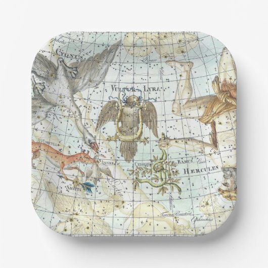  kaart van de hemel Constellatie van Hercules Papieren Bordje (Voorkant)