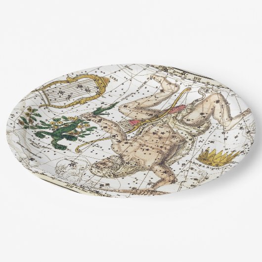 kaart van de hemel Constellatie van Hercules Papieren Bordje (Gekanteld)