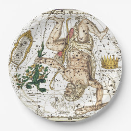  kaart van de hemel Constellatie van Hercules Papieren Bordje