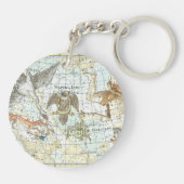  kaart van de hemel Constellatie van Hercules Sleutelhanger (Achterkant)