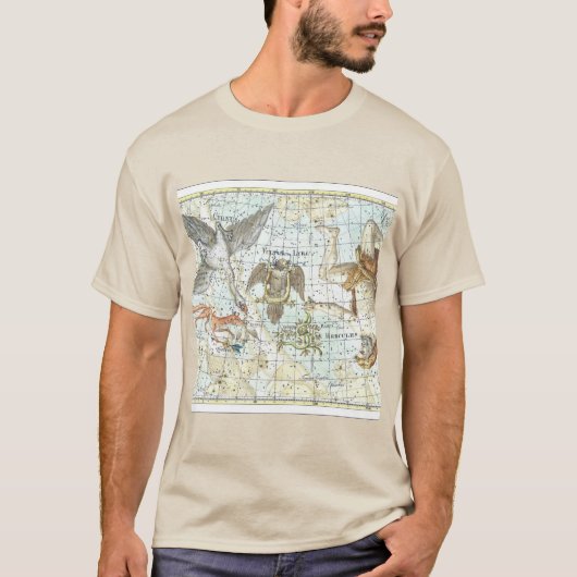 kaart van de hemel Constellatie van Hercules T-shirt (Voorkant)