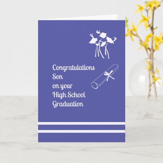 Kaart van de High School Afstuderen voor Zoon (Gele Bloem)