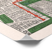  kaart van de Hogere Spoorwegen van Chicago (1908) Poster (Hoek)