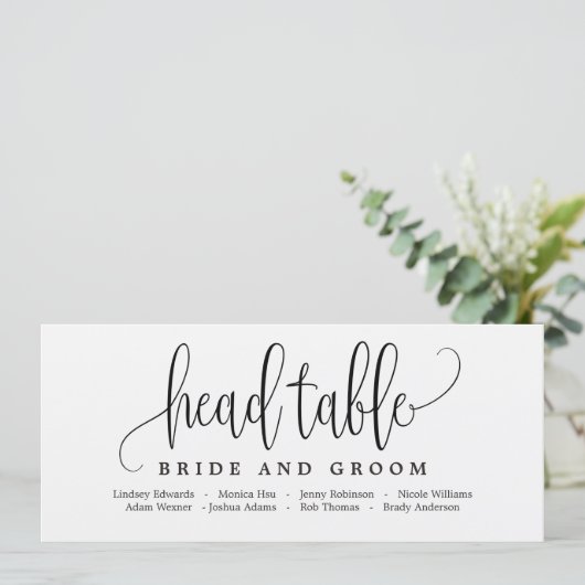 Kaart van de hoofdtabel van het stoelplan - Lichte (Staand voorkant)