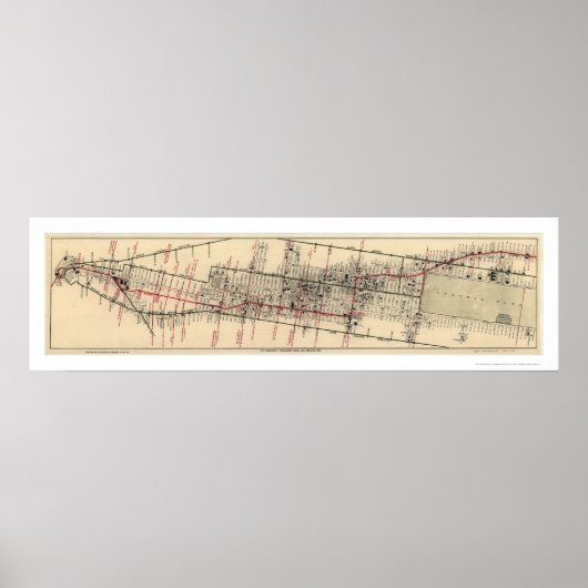 Kaart van de Hotels en Theaters in Manhattan 1906 Poster (Voorkant)