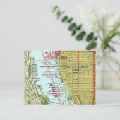 kaart van de Hudson River en Manhattan (Staand voorkant)