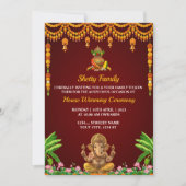 Kaart van de Indian Housewarming Invitation, Grah (Voorkant)