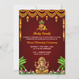 Kaart van de Indian Housewarming Invitation, Grah 