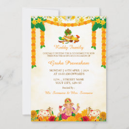 Kaart van de Indian Housewarming Invitation, Gruha