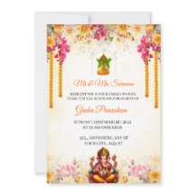 Kaart van de Indian Housewarming Invitation, Gruha