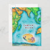 Kaart van de Indische Oceaan (Voorkant / Achterkant)