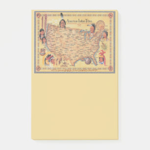 "Kaart van de Inheemse Stammen van de V.S. " Post-it® Notes