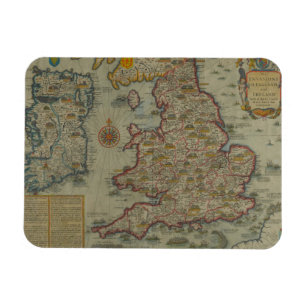 Kaart van de invasies van Engeland en Ierland Magneet