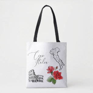*~* Kaart van de Italiaanse Italiaanse taal Ciao I Tote Bag
