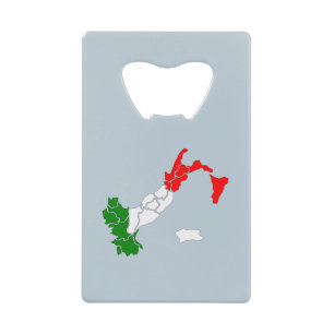 Kaart van de Italiaanse wijnstop. Wijnstop Creditkaart Flessenopener