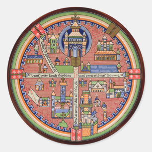 Kaart van de Jerusalem-sticker Ronde Sticker