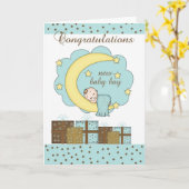 Kaart van de Jongen van het Baby van gelukwensen (Gele Bloem)