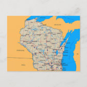 Kaart van de Kaarten van Wisconsin Post (Voorkant)