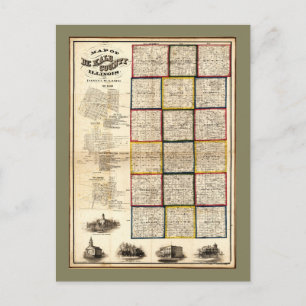 Kaart van de Kalb County, Illinois (1860)