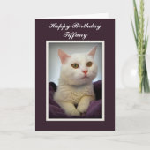Kaart van de Kat van de Verjaardag van Tiffany de (Voorkant)